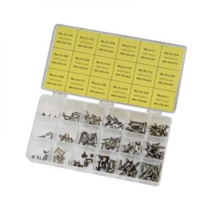 STEEL FLAT HEAD WOOD SCREW KIT BLUED