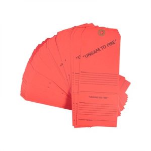 UNSAFE TO FIRE TAGS, 50 PACK