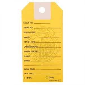GUN PRICE TAGS, YELLOW, 1000 PACK