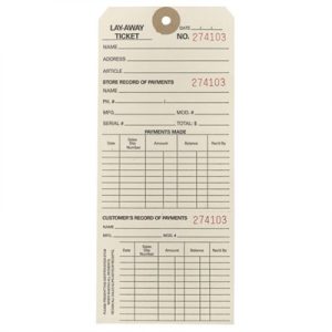 LAY-A-WAY TICKETS, 100 PACK