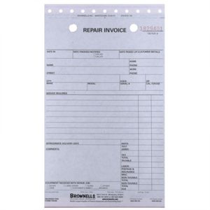 REPAIR LOG INVOICE FORMS, 3-PART, 100 PACK