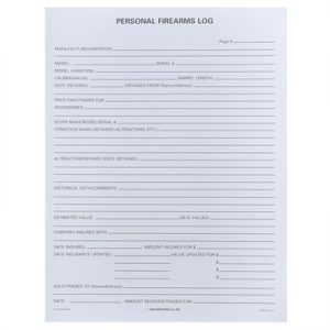 PERSONAL FIREARMS LOG, 25 PACK