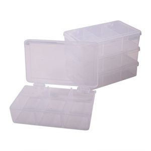 STORAGE BIN, 6 COMPARTMENT, 4-1/2''X2-3/4''X1-1/4'', 4 PK