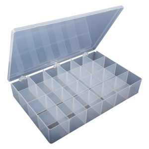 STORAGE BIN, 24 COMPARTMENT, 12-7/8''X8-5/8''X2-1/4'', 1 PACK