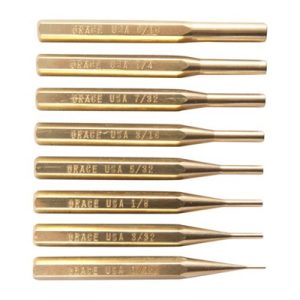 BRASS PIN PUNCH SET, 8 PC