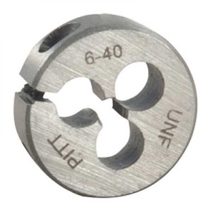 ROUND WIRE GAUGE CARBON DIE 13/16â DIAMETER 6-40 THREAD