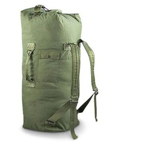 US MADE TWO STRAP NYON CORDURA DUFFLE BAG O.D. GREEN
