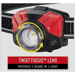 FL75 HEADLAMP 700 LUMENS W/PURE BEAM & TWIST FOCUS BLK/RED